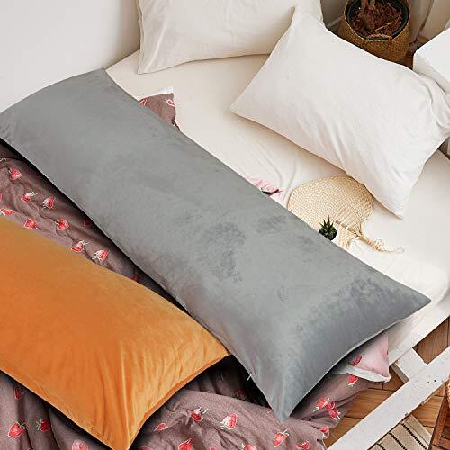1 Pack Zippered Velvet Body Pillow Cover, Super Soft and 20" x 54" Navy Blue