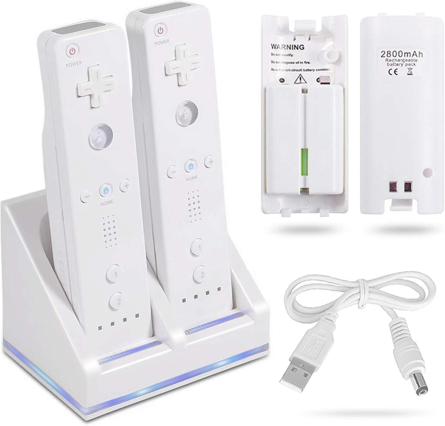 ✅New Rechargeable Battery Packs with Charger for Wii & Wii U Remote Controller