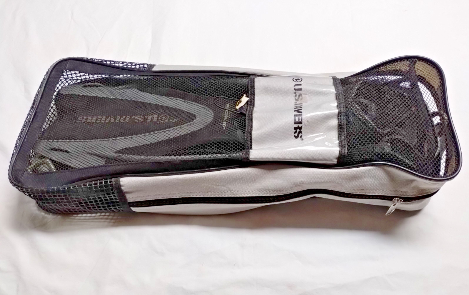 Scuba Gear - U.S. Divers -Snorkel & Swimming Fins w/ Carrying Bag- Black & Gray