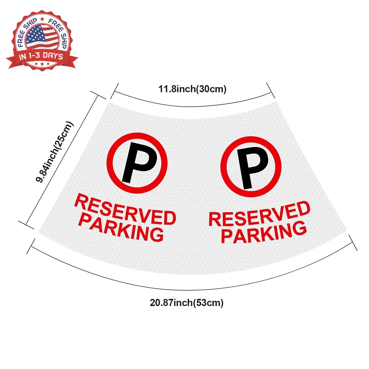 2 Pack Reserved Parking Bright Reflective Collars Sleeve, Cone Message S