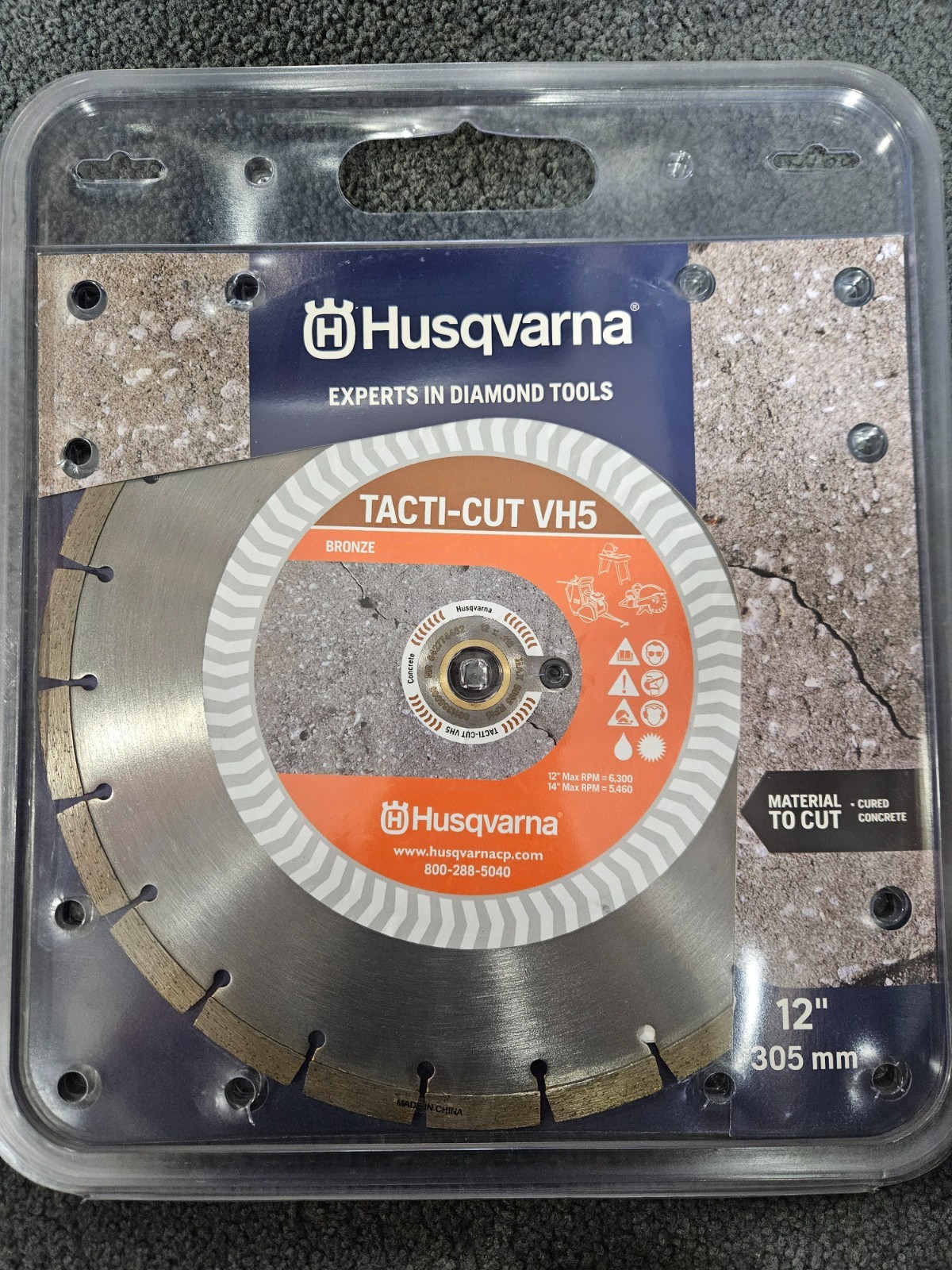 HUSQVARNA TACTI-CUT VH5 12" DIAMOND BLADE - BRONZE LEVEL