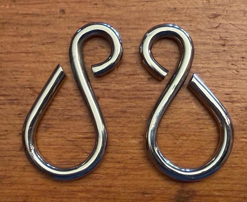 1 PR Cowboy Vaquero For Horse Bridle REIN CHAIN  5/8" S HOOKS
