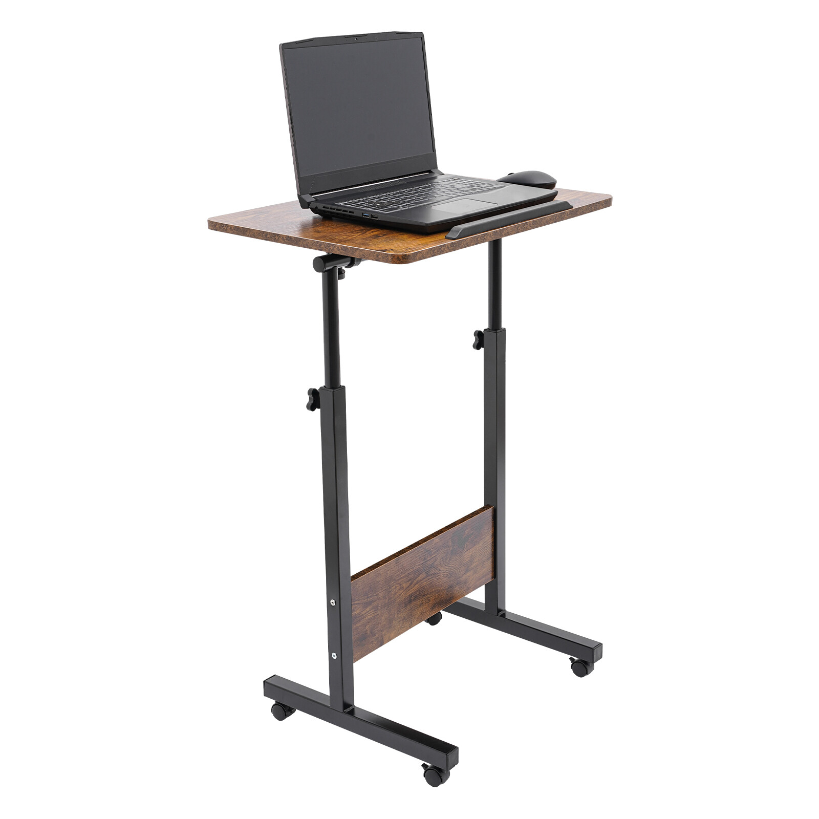 Adjustable Height Standing Desk Portable Rolling Computer Stand with 4 wheels
