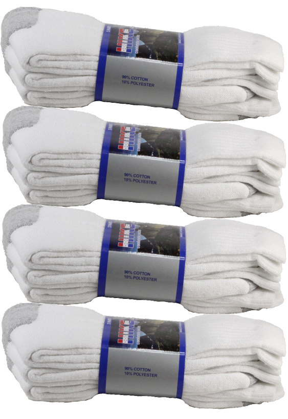 3 6 12 Pairs Mens White Sports Work Athletic Crew Socks Cotton Size 9-11 & 10-13