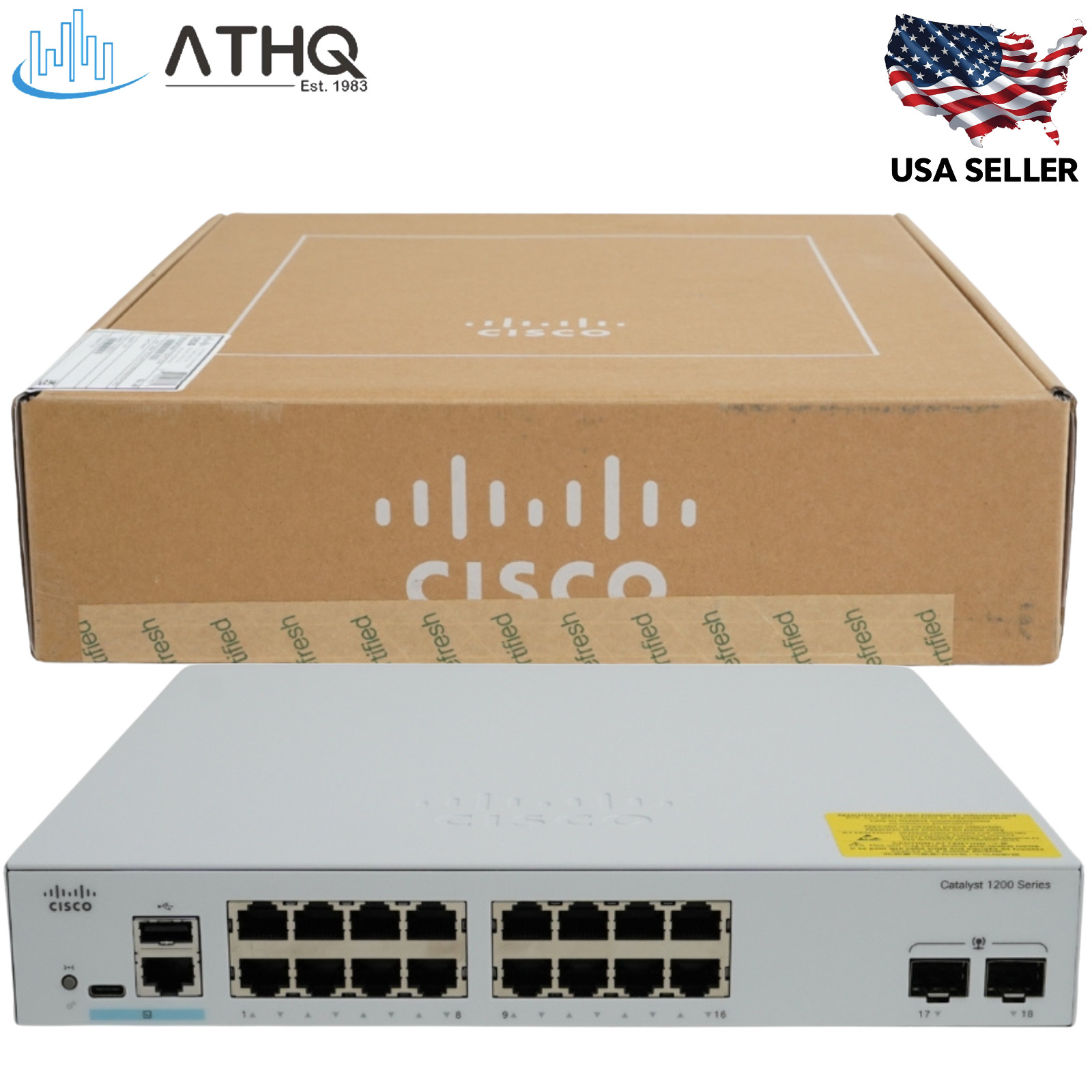 Cisco Catalyst C1200-16T-2G 16-Port Gigabit Managed Network Switch 2x SFP L3 1U