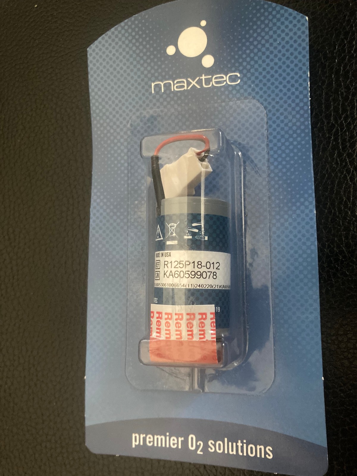 maxtec R125P18-012 MAX-250 medical oxygen sensor