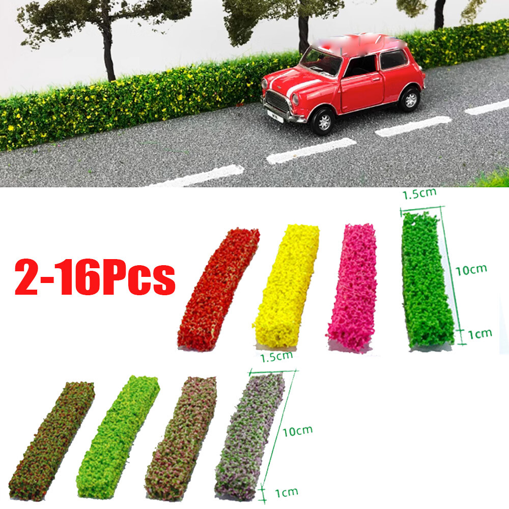 4/8/12/16-Pcs Long Shrub Strips Grasses HO/OO Scale Fence Garden Outdoor Plant