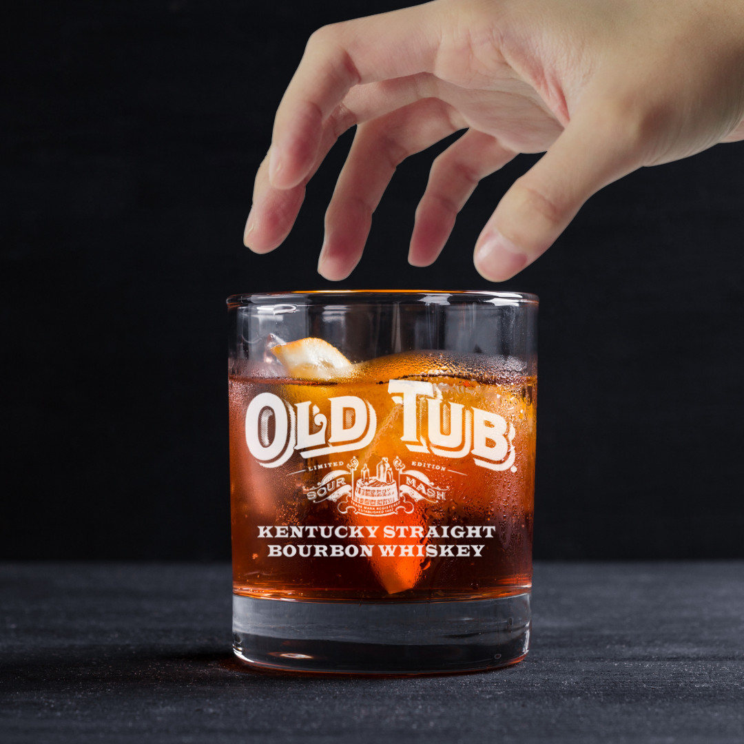 Custom Engraved Old Tub Whiskey Glass – 11 oz Standard Rocks Glass