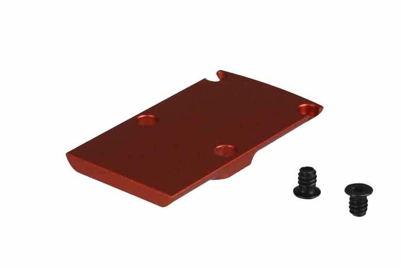 Al Anodized Red RMR Cover Plate,F Glock 17 19 26 Cut Slides W Round Arc Sides