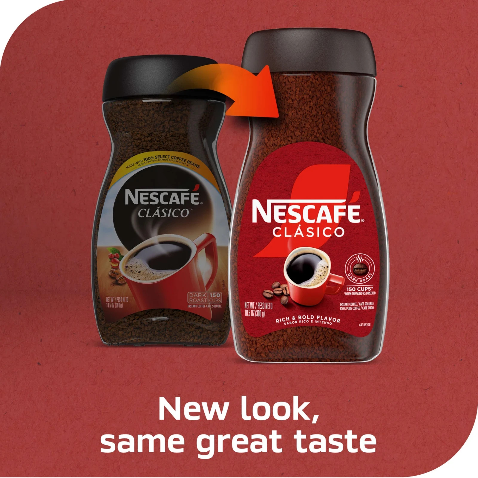 NESCAFÉ CLÁSICO Dark Roast Coffee, Instant Coffee, 10.5 oz, 1 Jar