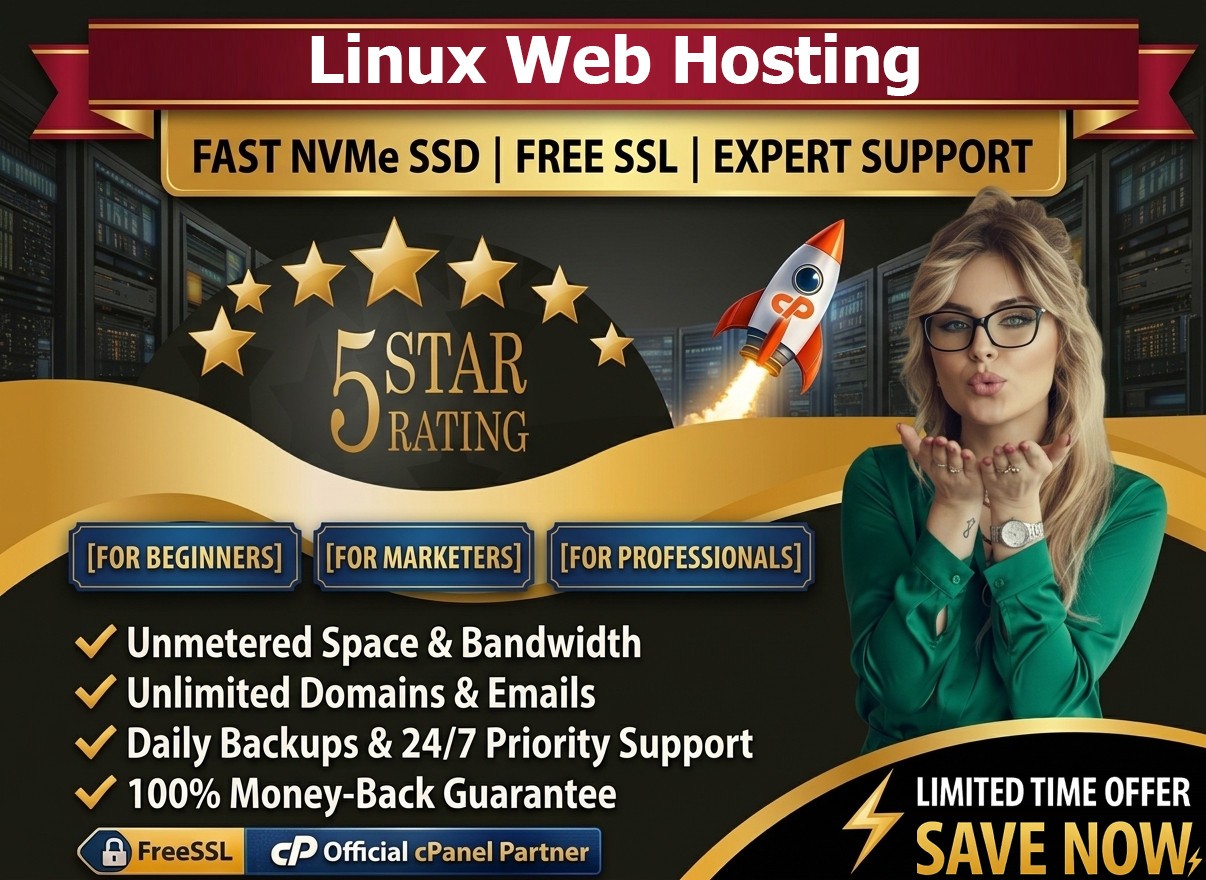 Linux Web Hosting - 🐧Unlimited SSD | Secure SSL | Emails | Support $14.99/Year!