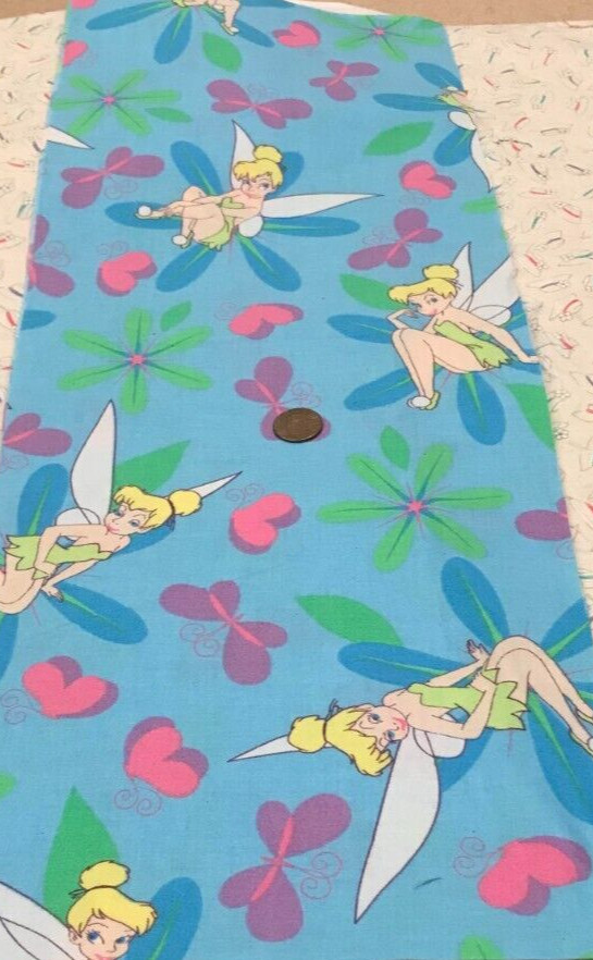 Tinker Bells*Flowers*Butterflies*Hearts* on Blue* Springs Industries*100% Cotton