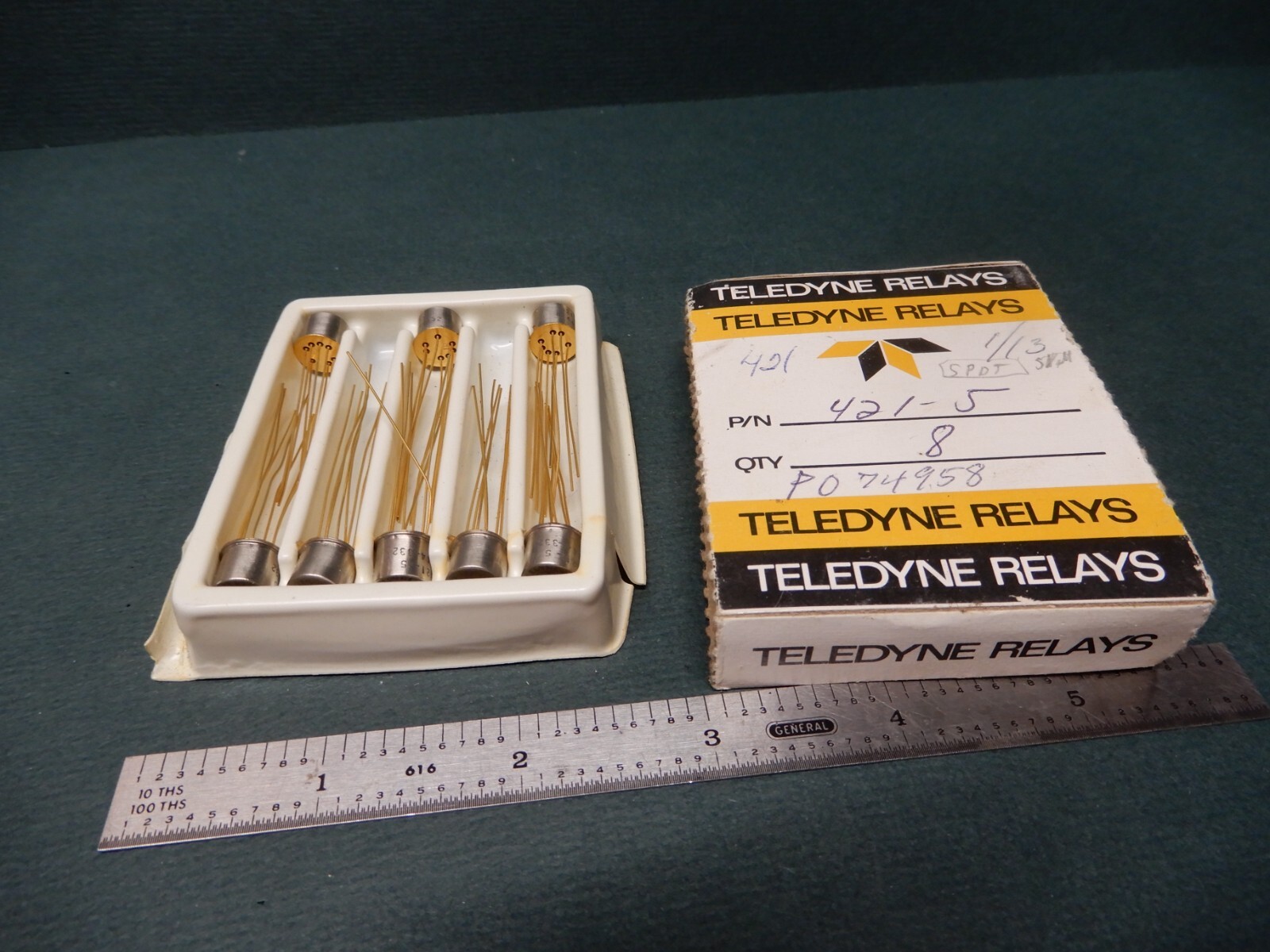 Teledyne 421-5 TO-5 Latching Relays SPDT Qty 8 NOS 5 Volt Coil