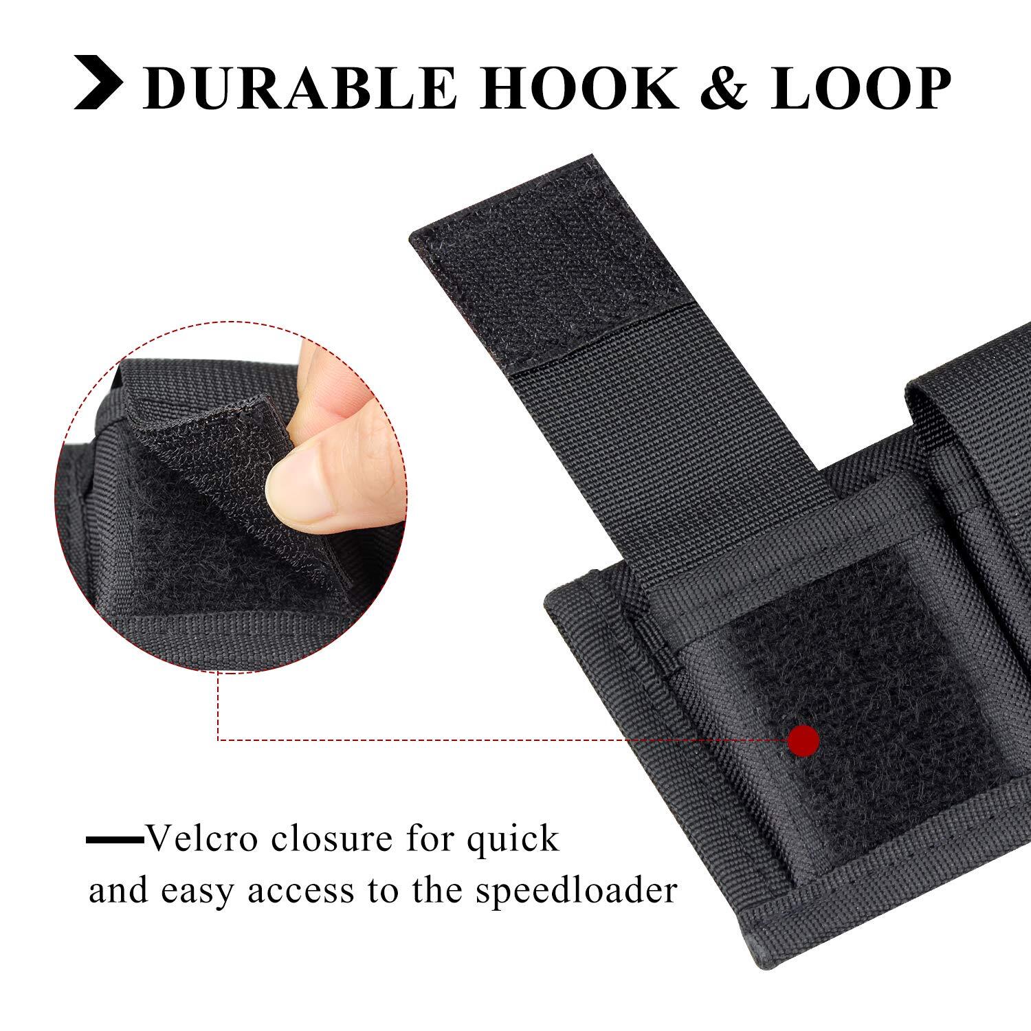 Tactical Double Speedloader Pouch Fit .357 .44 Most From .38 To .45 Colt Black