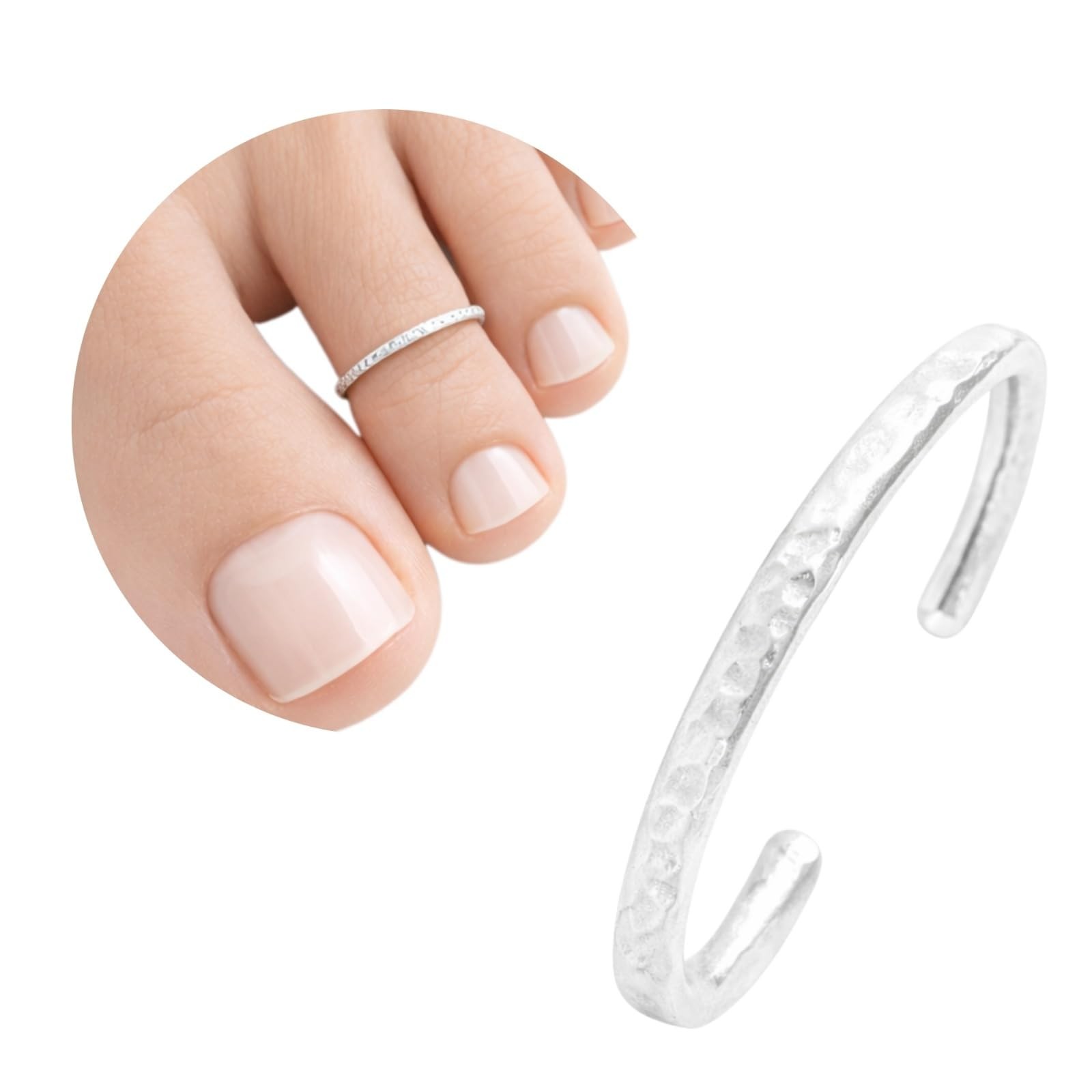 Open Toe Rings for Women - Handmade Adjustable Sterling Silver, Yellow Gold a...