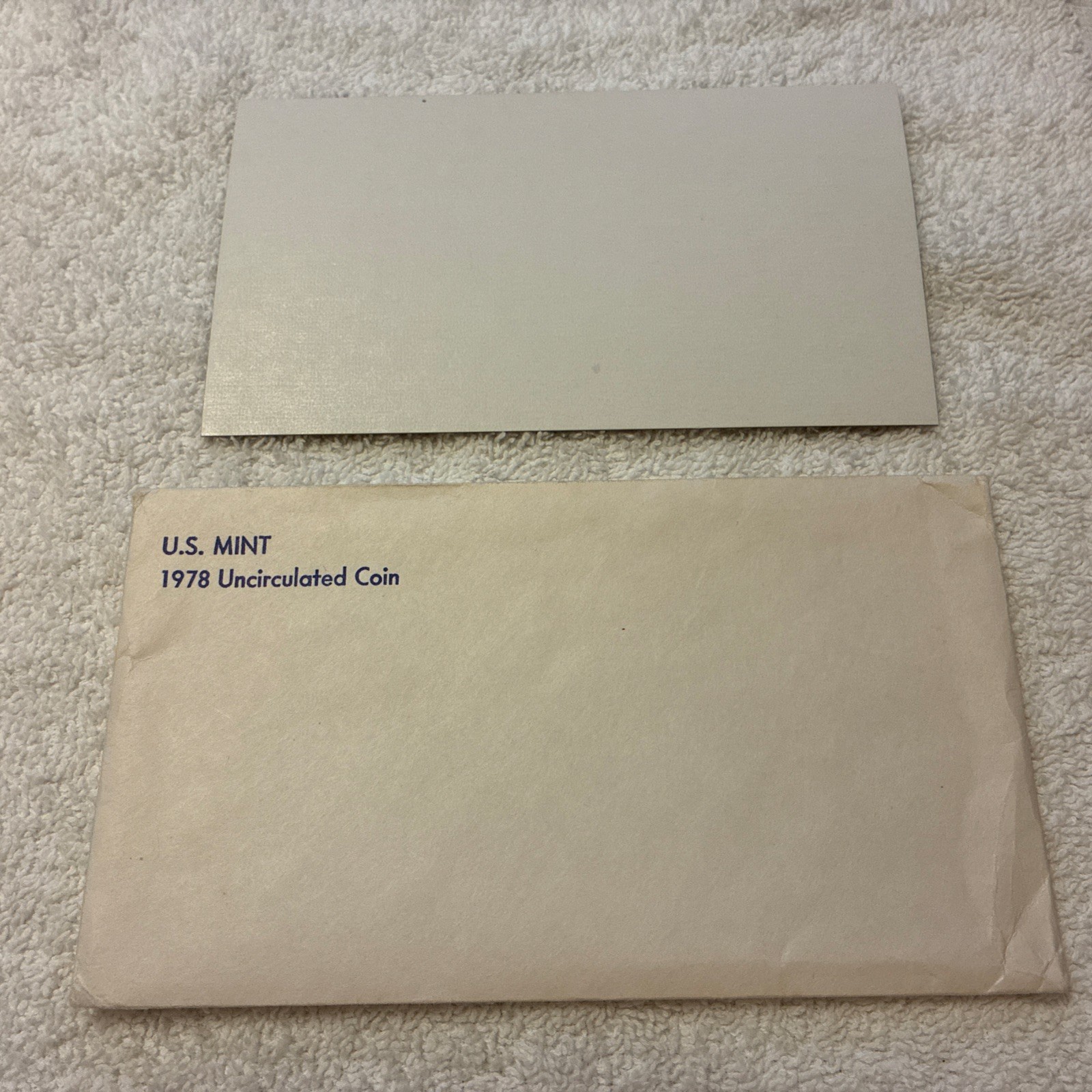 1978 US Mint Uncirculated Set ENVELOPE - REPLACEMENT ENVELOPE - NO COINS