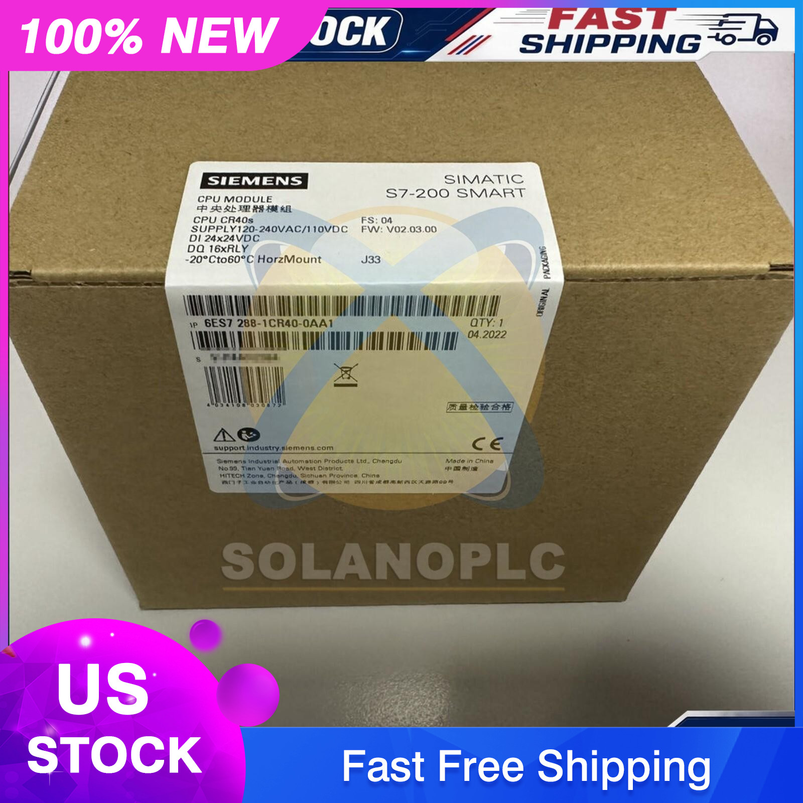 New Siemens 6ES7 288-1CR40-0AA1 6ES7288-1CR40-0AA1 US FREE TAX