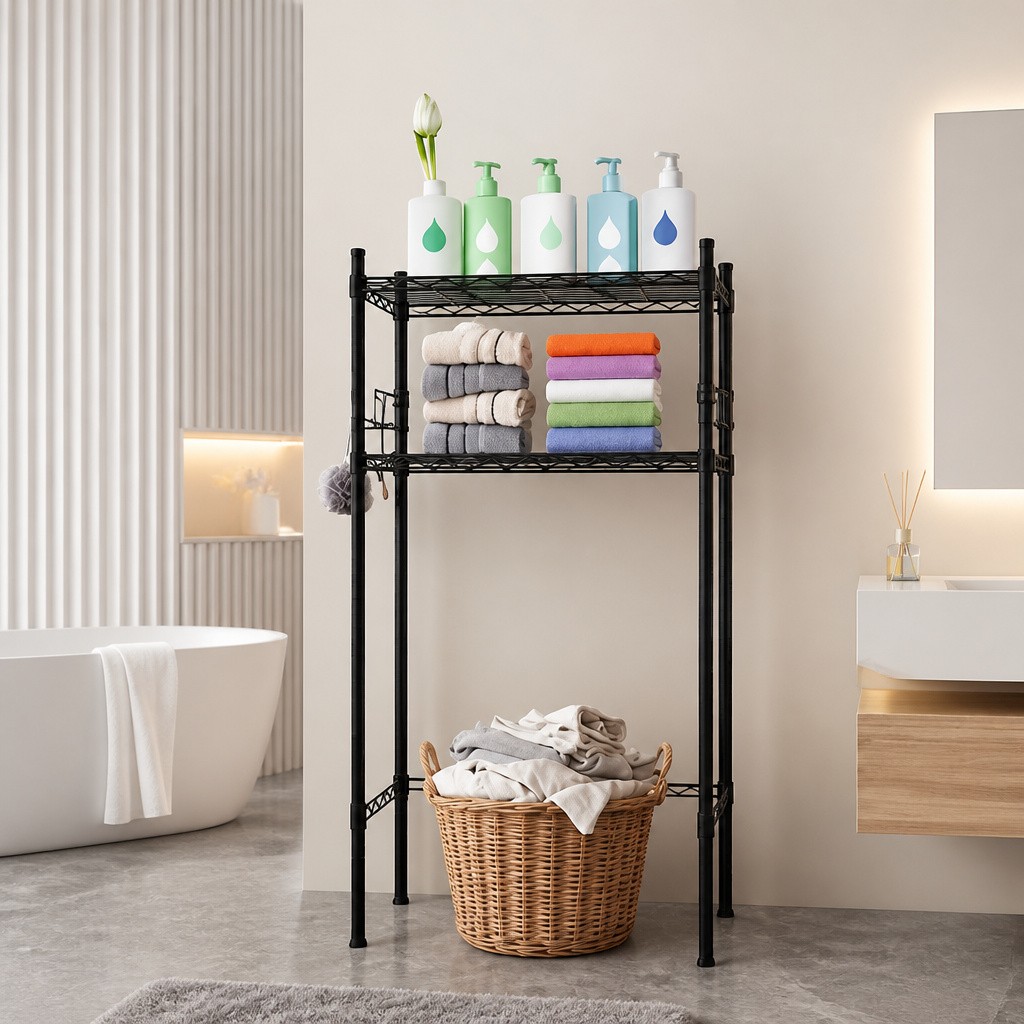 Mini Fridge Stand with Storage Adjustable Steel Black New