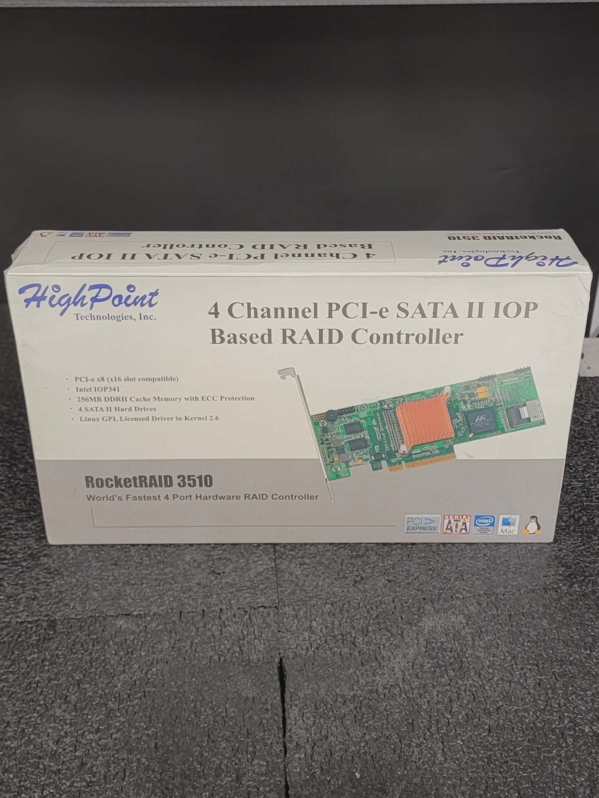 HighPoint RocketRAID 3510 IOP 4 Channel SATA II 3Gb/s PCI-E RAID Controller Card