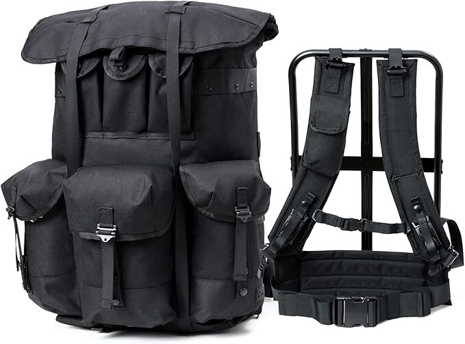 Black ALICE Large Military Pack Army Rucksack Tactical Backpack Frame Ready