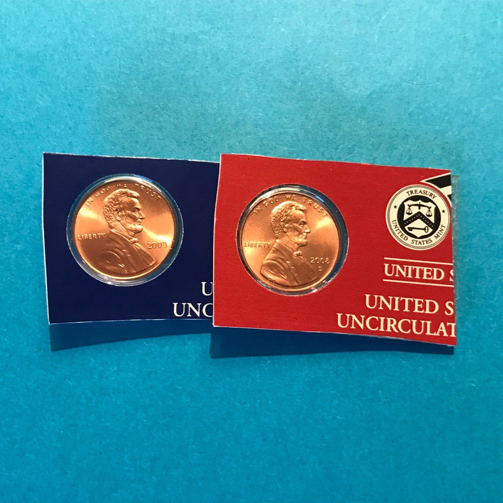 2008 P&D Lincoln Cents Unc in  US Mint Cello    FREE SHIP