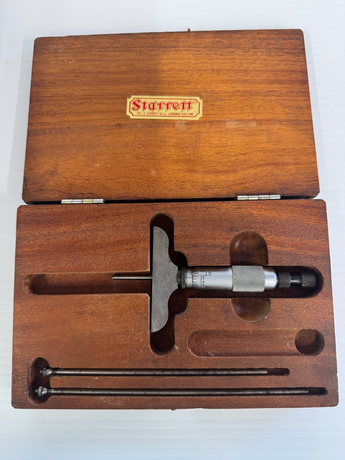 Starrett No. 440 Depth Gage Micrometer. 0-3". Manufactured in Jedburgh Scotland