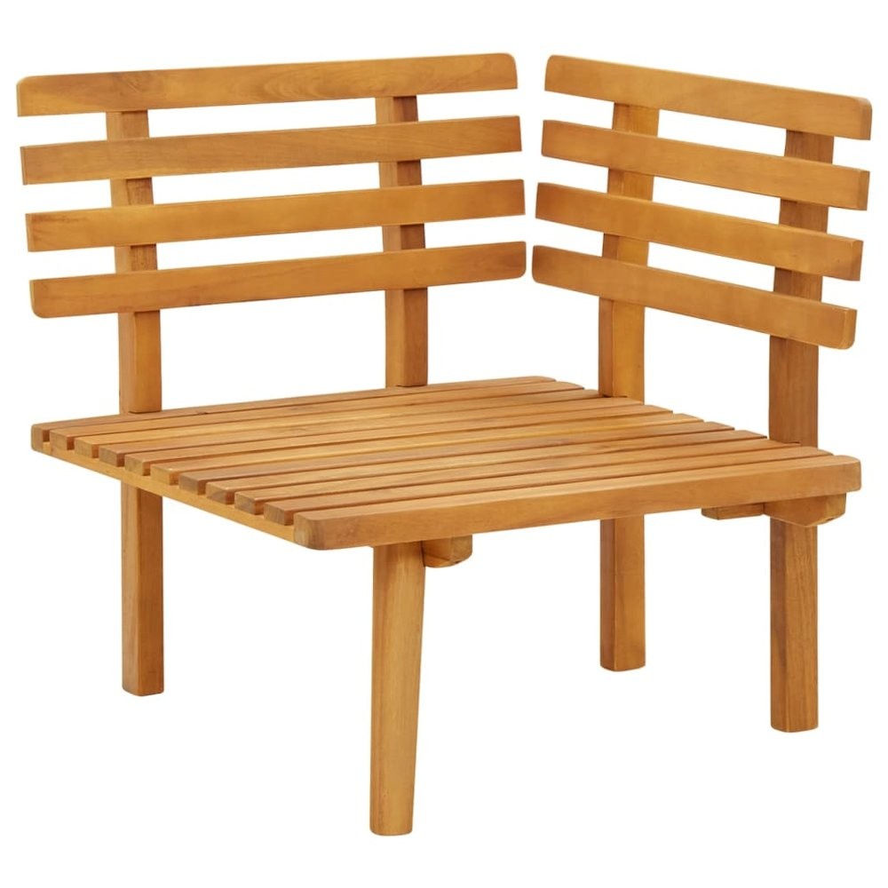Garden Corner Sofa Natural, dark gray, white Solid acacia wood