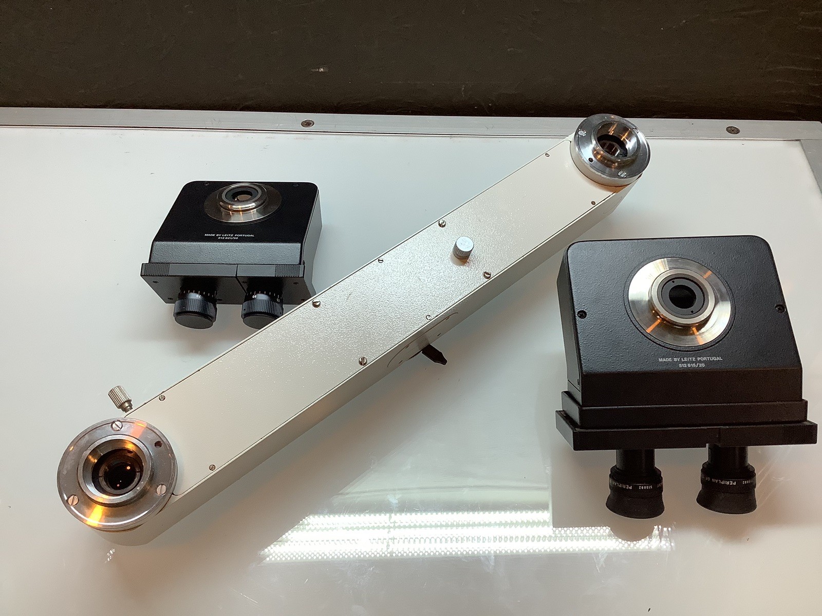 Dual Leitz LabroLux S Microscope w/ Microscopes Bridge And Spare Bino Head