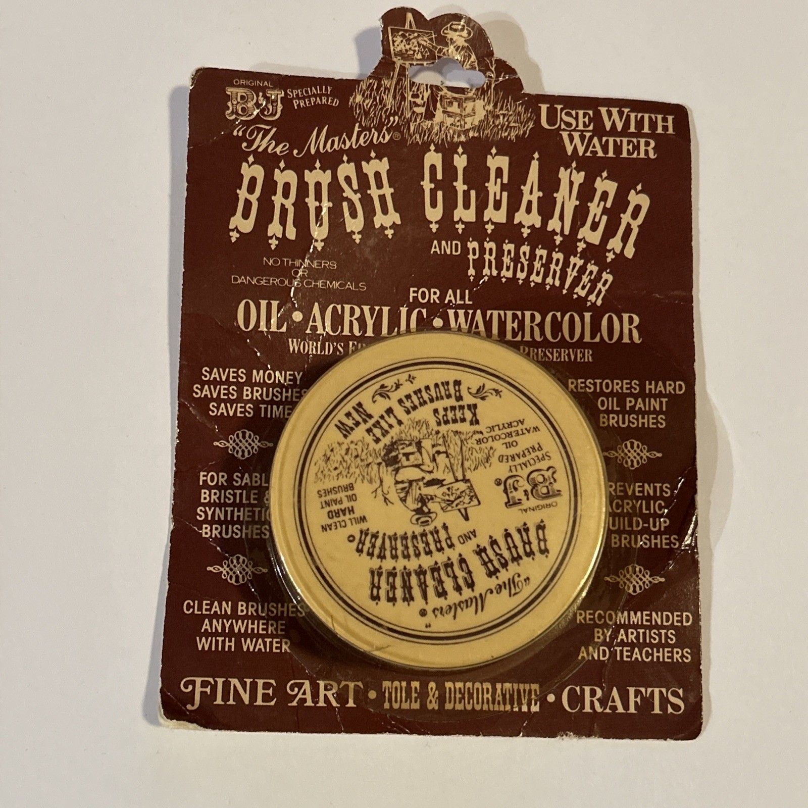 Vintage Original B&J The Masters Brush Cleaner & Preserver 2.5oz NOS Sealed