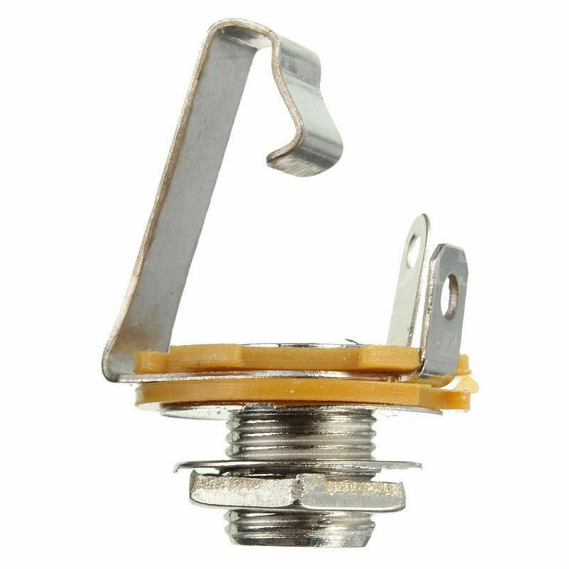 10pcs/Set Mono 1/4" 6.35mm ID Socket Jack Connector Panel Mount Guitar Plate NEW