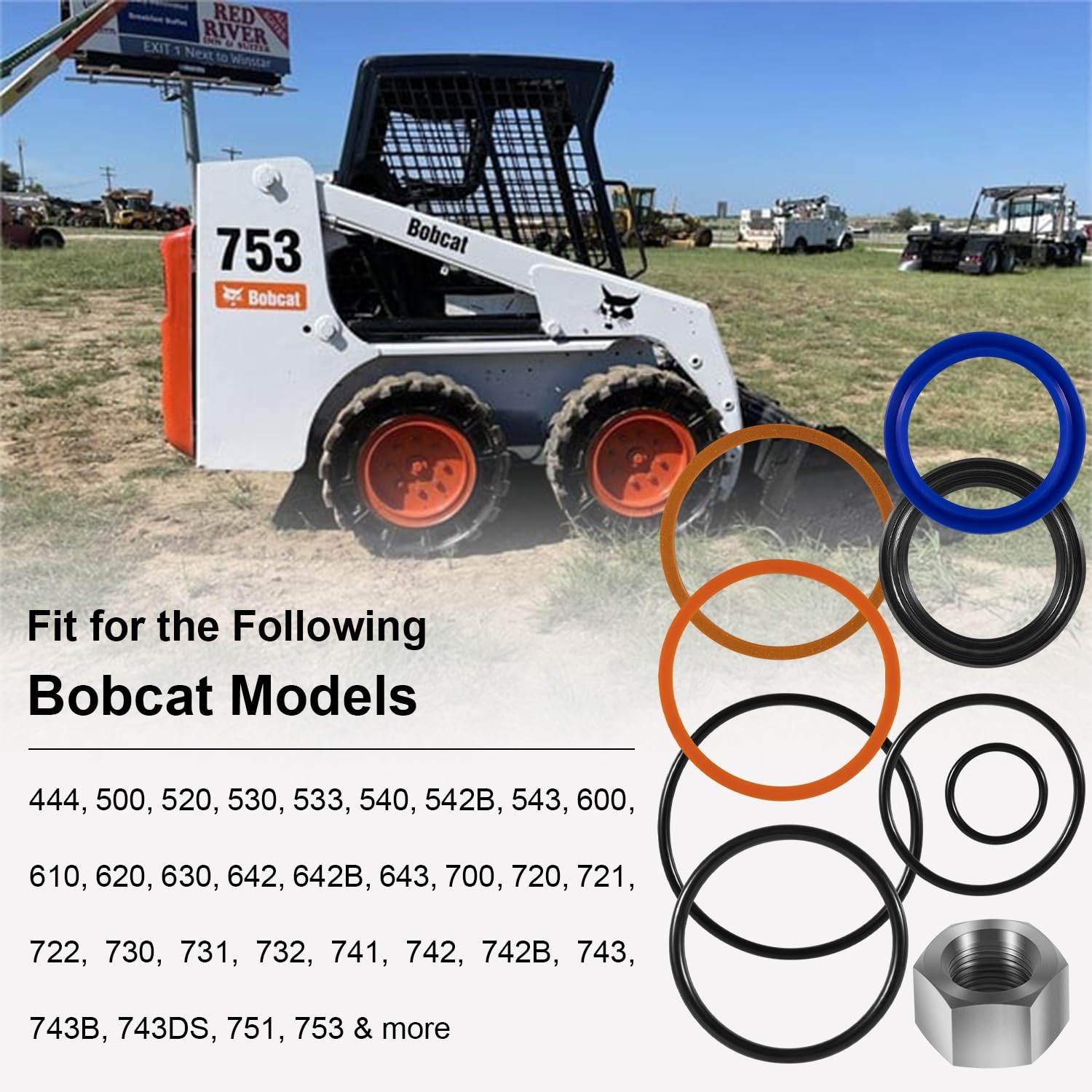 6803329 for Bobcat 444 500 540 642 643 741 7137769 Hydraulic Cylinder Seal Kit