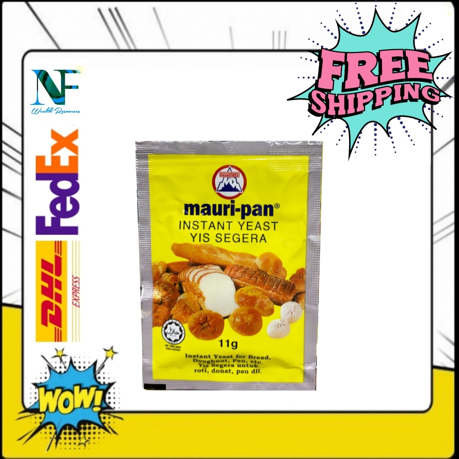 20x 11g Mauripan Intant Dry Yeast Halal Baking Pastries Bread Pizza Doughnut