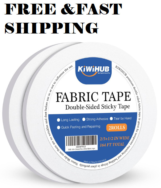 Double Sided Fabric Tape for Clothes (2 Rolls) - Fabric Tape Strong Adhesive Clo