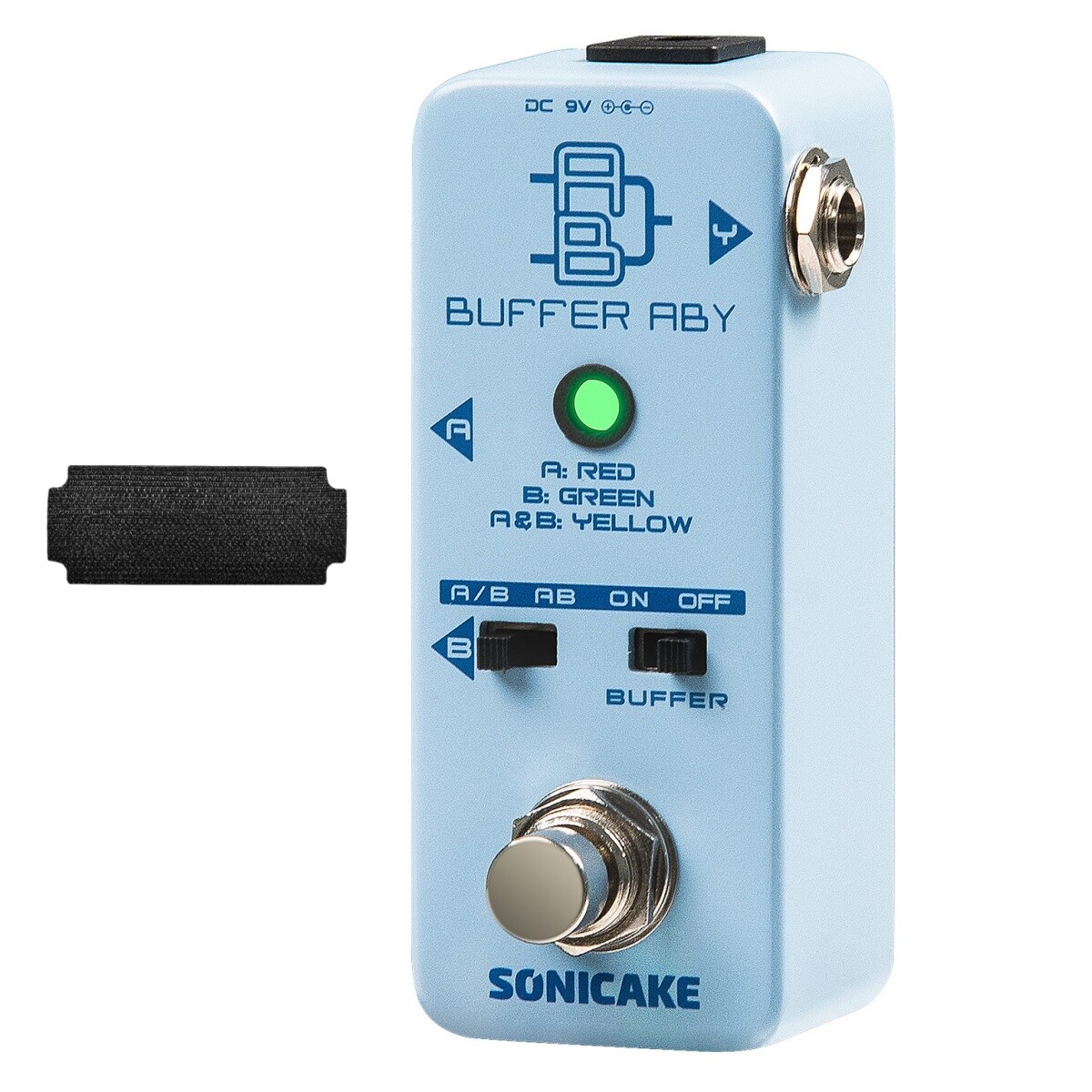 SONICAKE Line Selector AB Switch Mini Guitar Effects Pedal Hook and Loop Tape