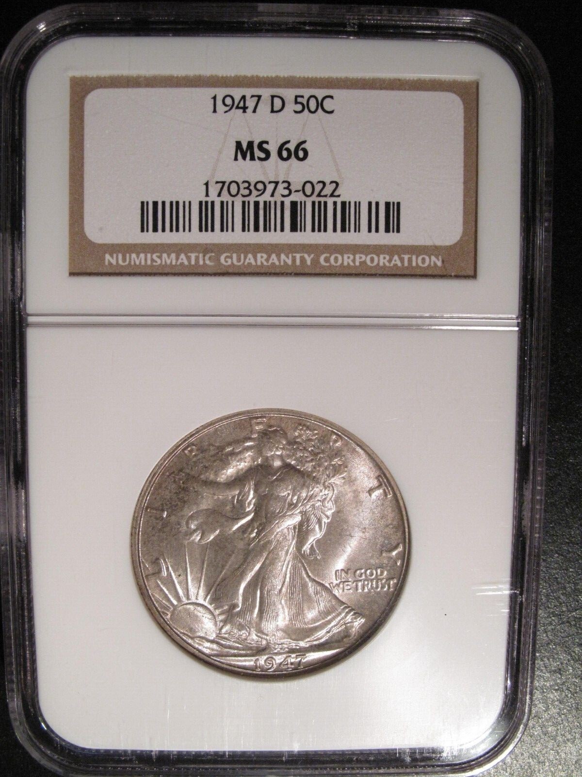 1947-D Walking Liberty Half Dollar NGC MS66 (3022)