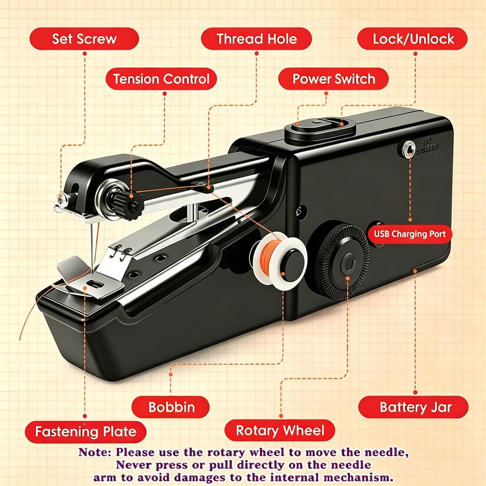 Handheld Sewing Machine, Electric Quick Repair Mending Tool for Clothes | Sewing