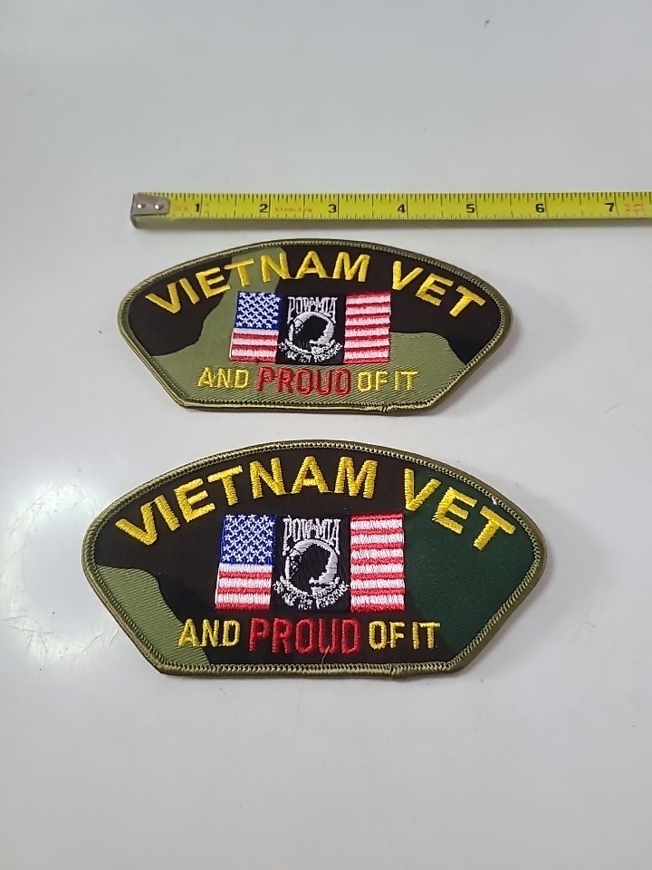 Lot Of 2 POW*MIA - Vietnam Vet and Proud of It Embroidered Patches