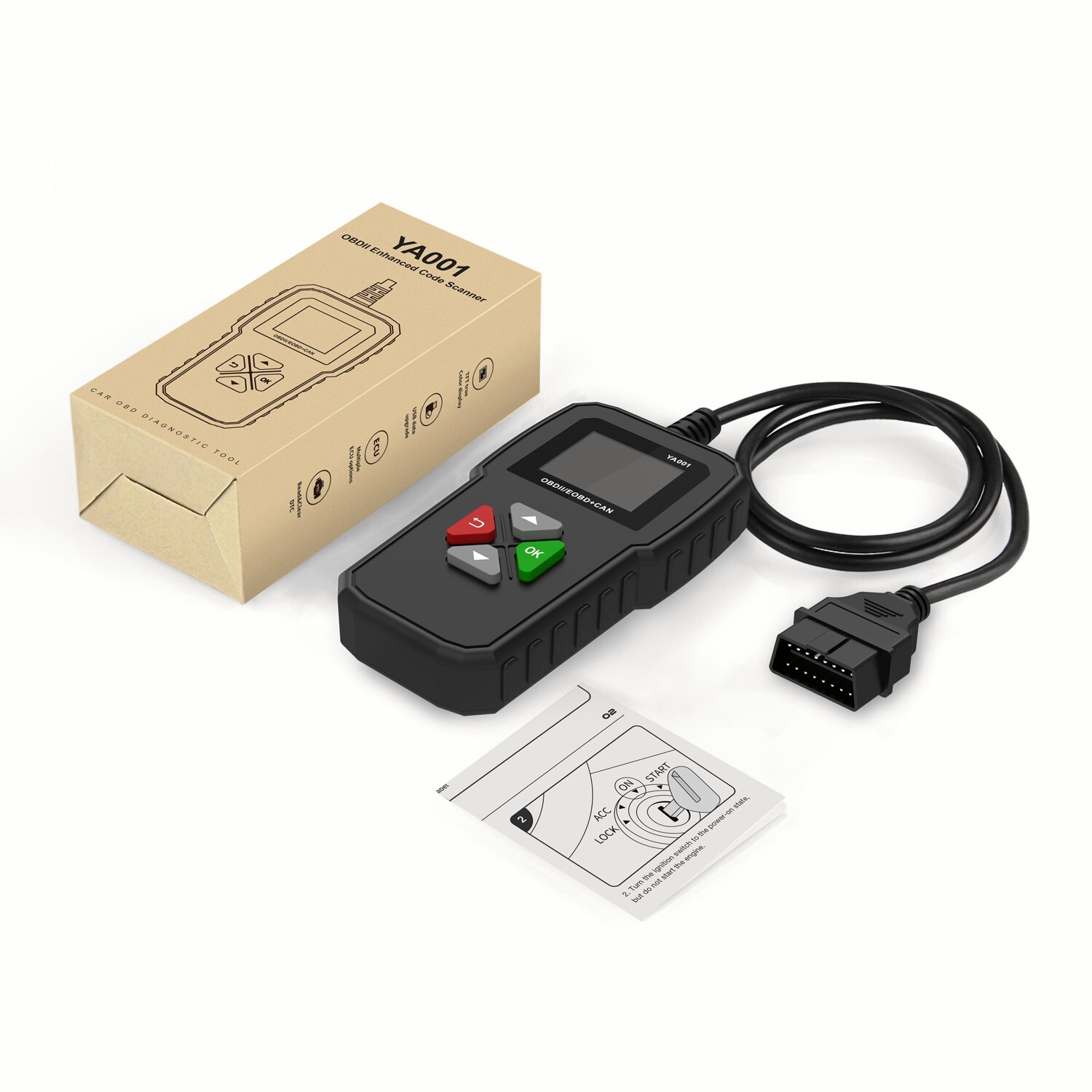 KINGBOLEN YA001 OBD2 Scanner Code Reader Clear Car Check Engine Diagnostic Tool