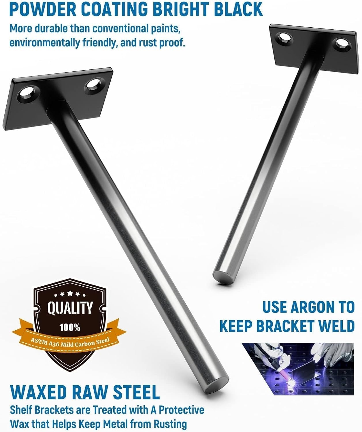 12 Pack6 OR 8 inch Floating Shelf Bracket, Hidden Brackets Concealed Blind Shelv