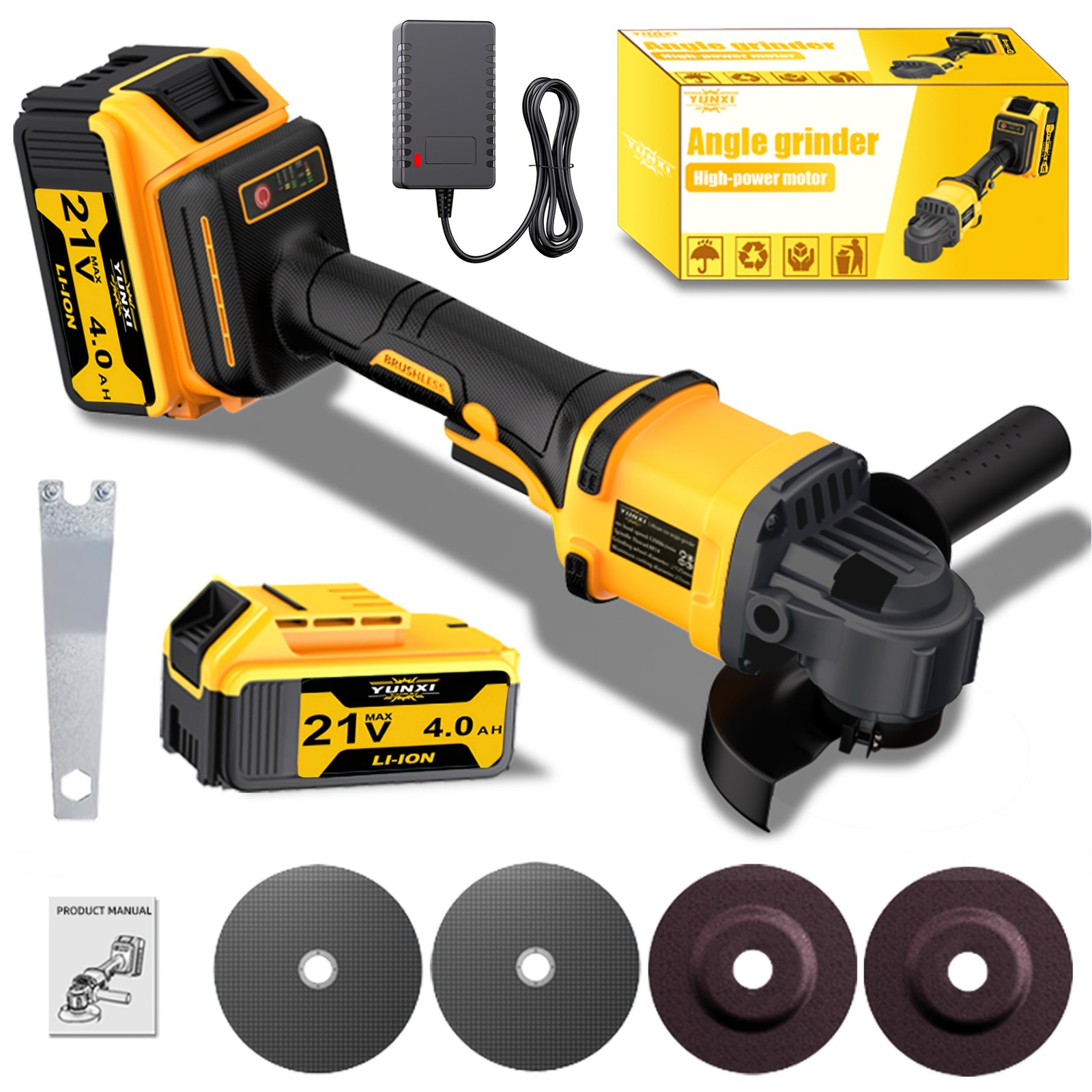 New rechargeable angle grinder, lightweight multi-functional handheld