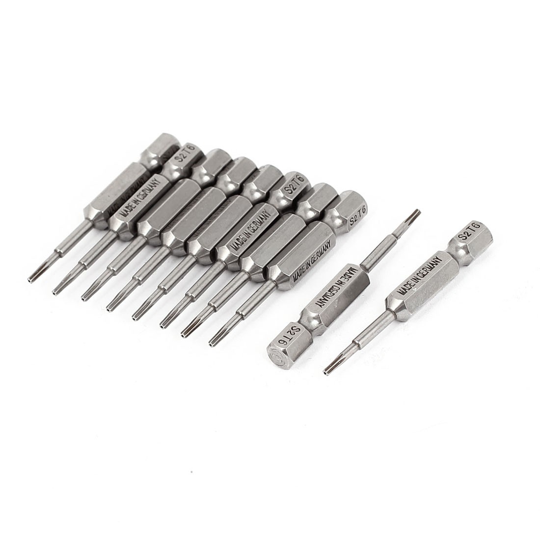 10Pcs 1/4" Hex Shank 1.5mm Tip T6 Magnetic S2 Steel Torx Security Screwdriver