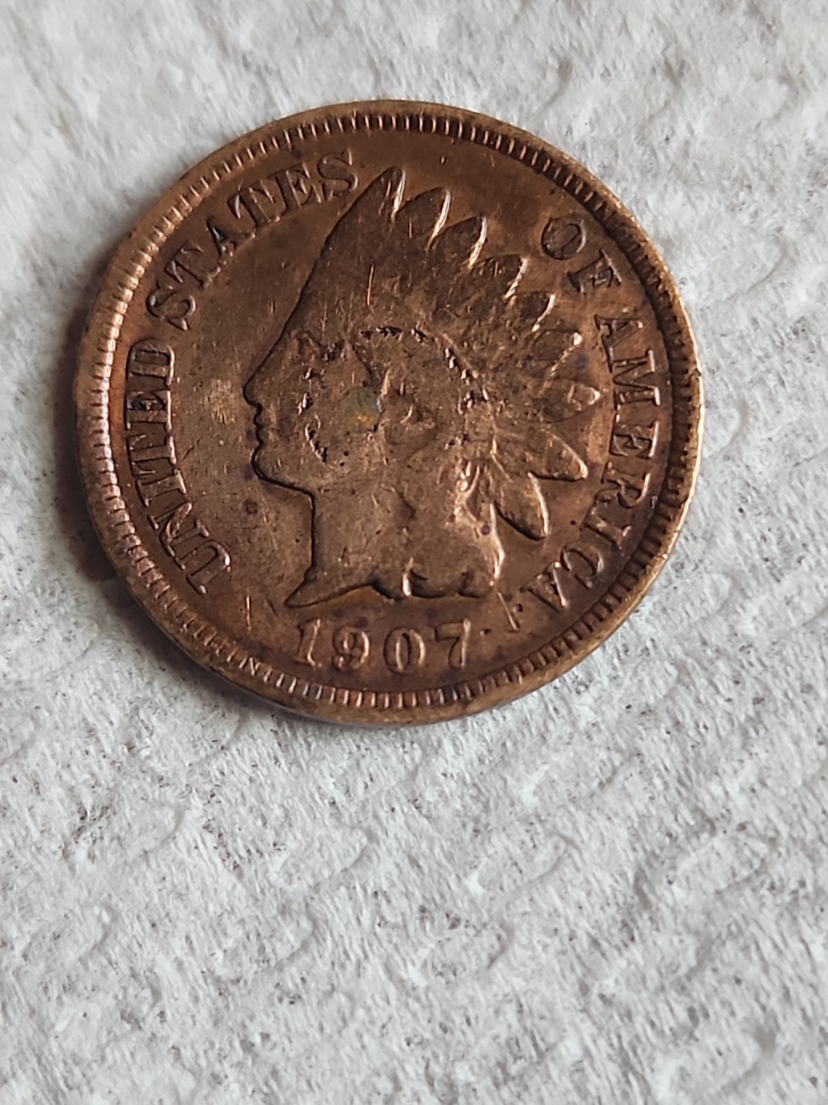 🔥1907 Indian Head Facial Error Cent Very Fine 114 Years Old "OFF CENTER "