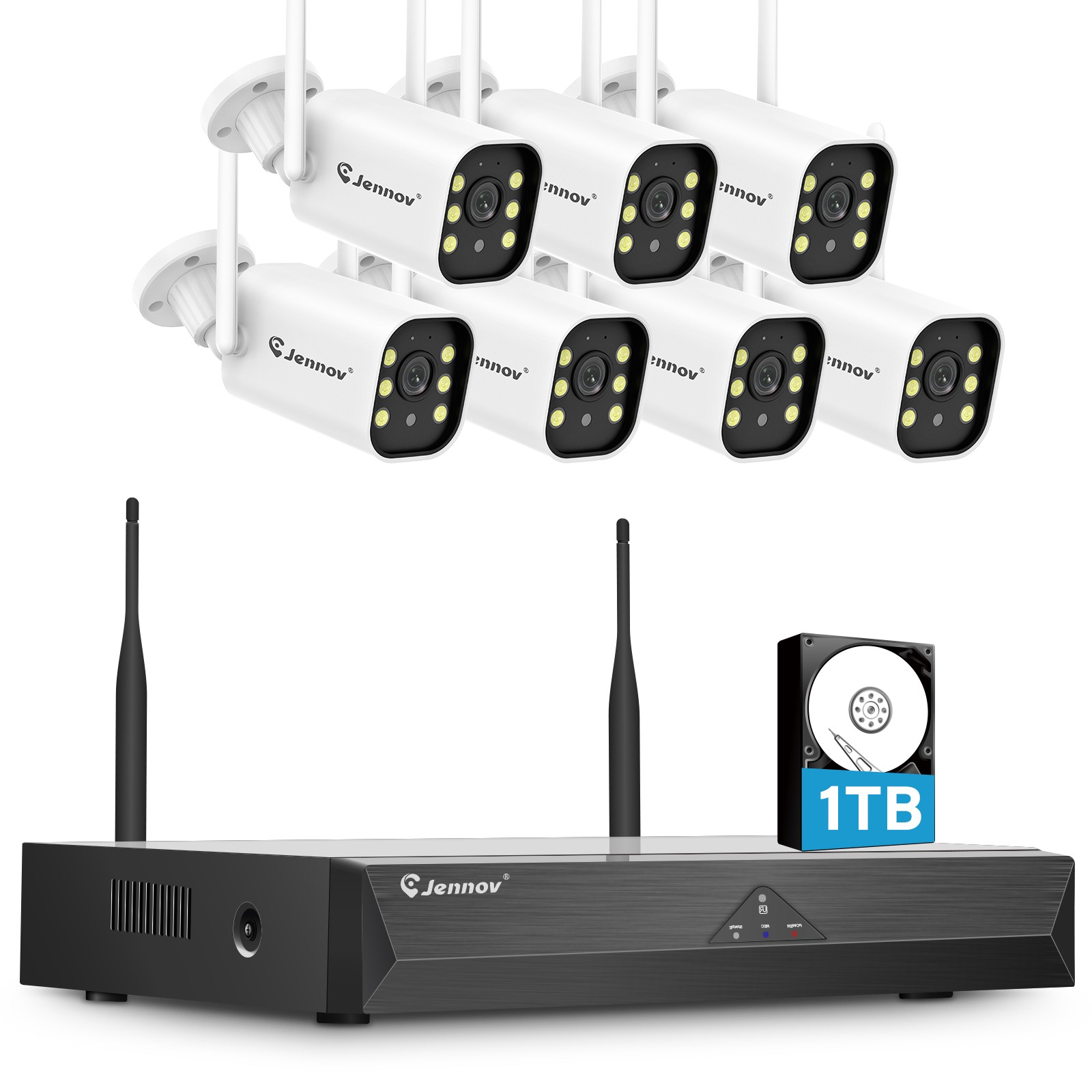 Outdoor Indoor Wireless Home Security Camera System WIFI IP 5MP 10CH NVR 1TB HDD