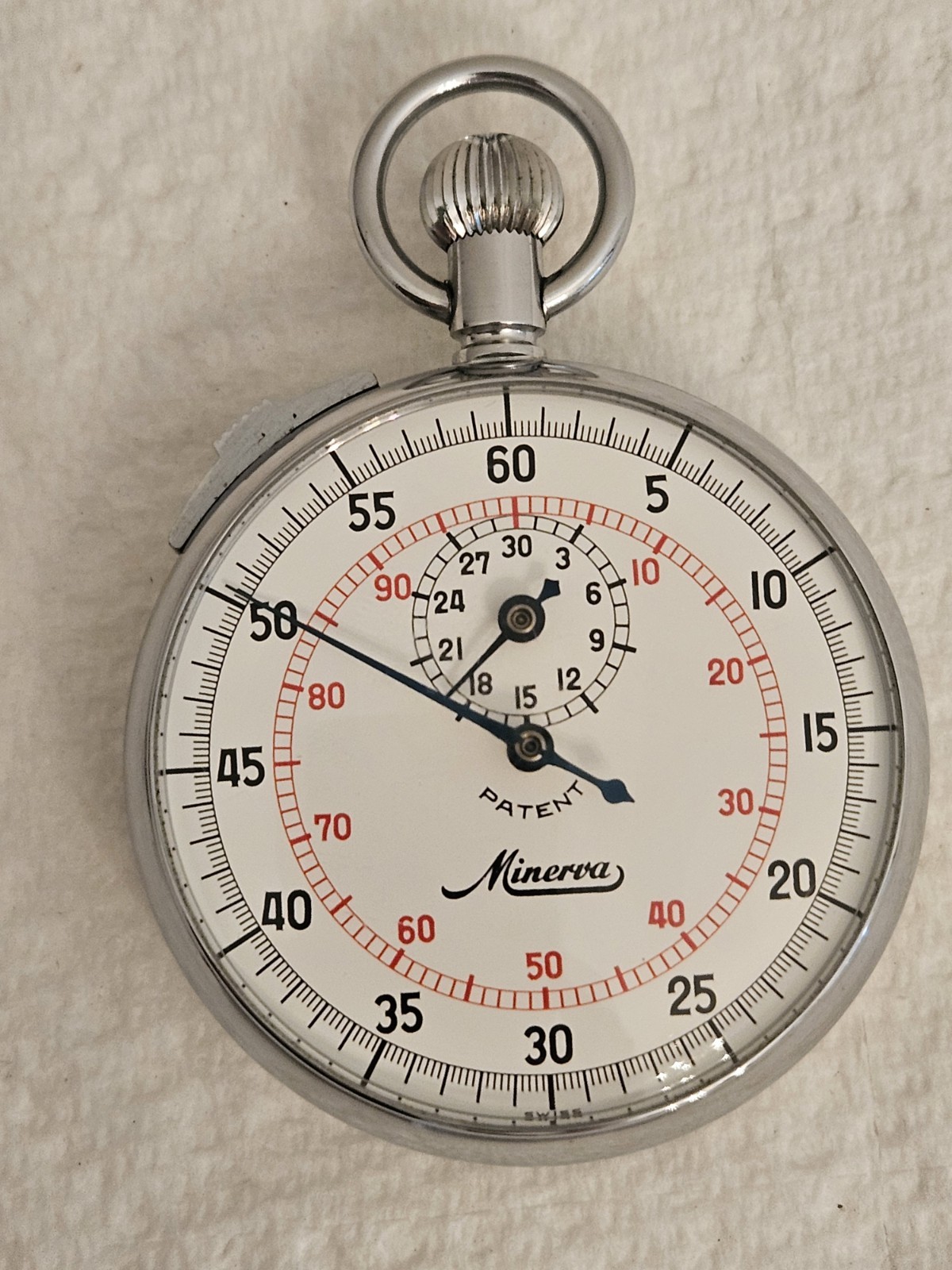 WWII ERA STOPWATCH MINERVA  1940-60S? SWISS MADE 321547 WORKS VINTAGE