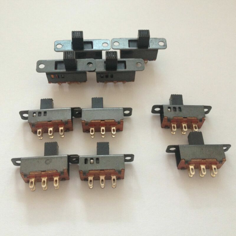 BLACK PANEL SOLDER 6 DPDT SLIDE 3 PIN 2P2T ON/OFF/ON SWITCH MOUNT POSITION 10PCS