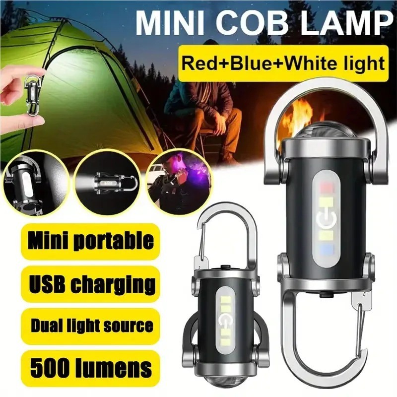 Super Bright LED Mini Flashlight USB Rechargeable Pocket Keychain Torch
