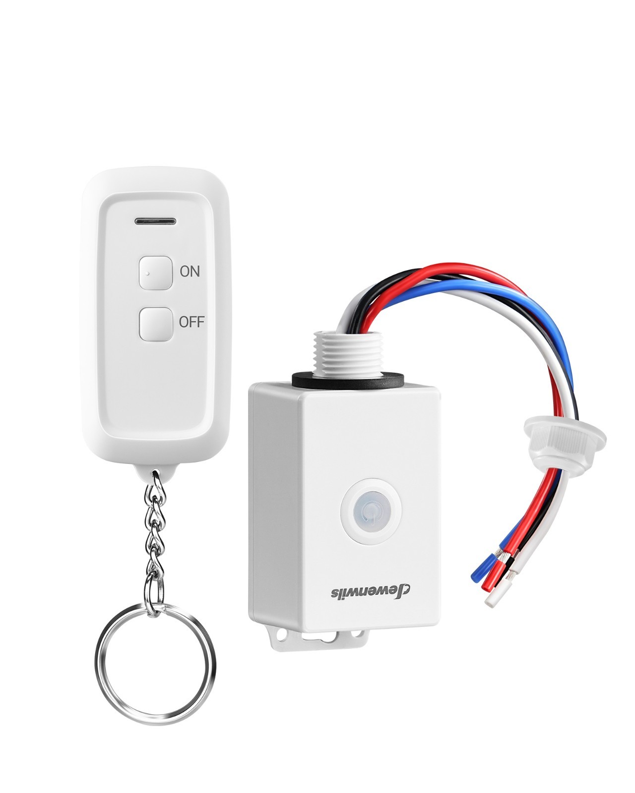 Outdoor Indoor Wireless Light Switch & Receiver Kit, 15A/1800W, IP65 Waterproof