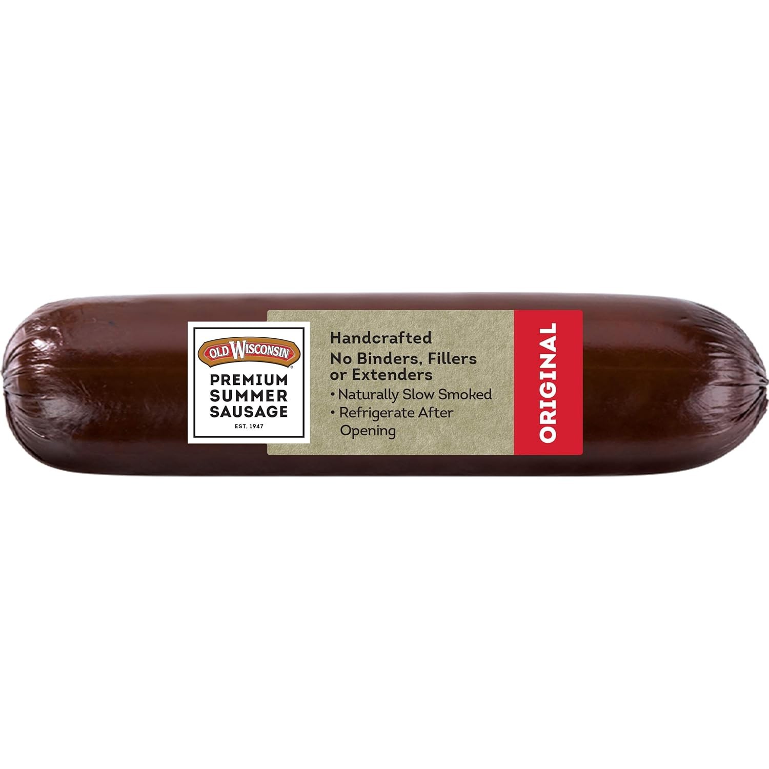 Old Wisconsin Premium Summer Sausage, 100% Natural Meat, 1 Pound (Pack of 1)