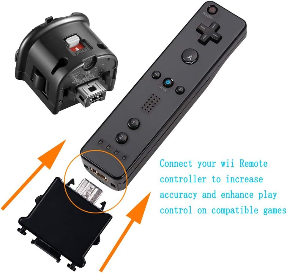 2x Motion Plus Sensor Adapter Attachment For Nintendo Wii /Wii U Controller BK