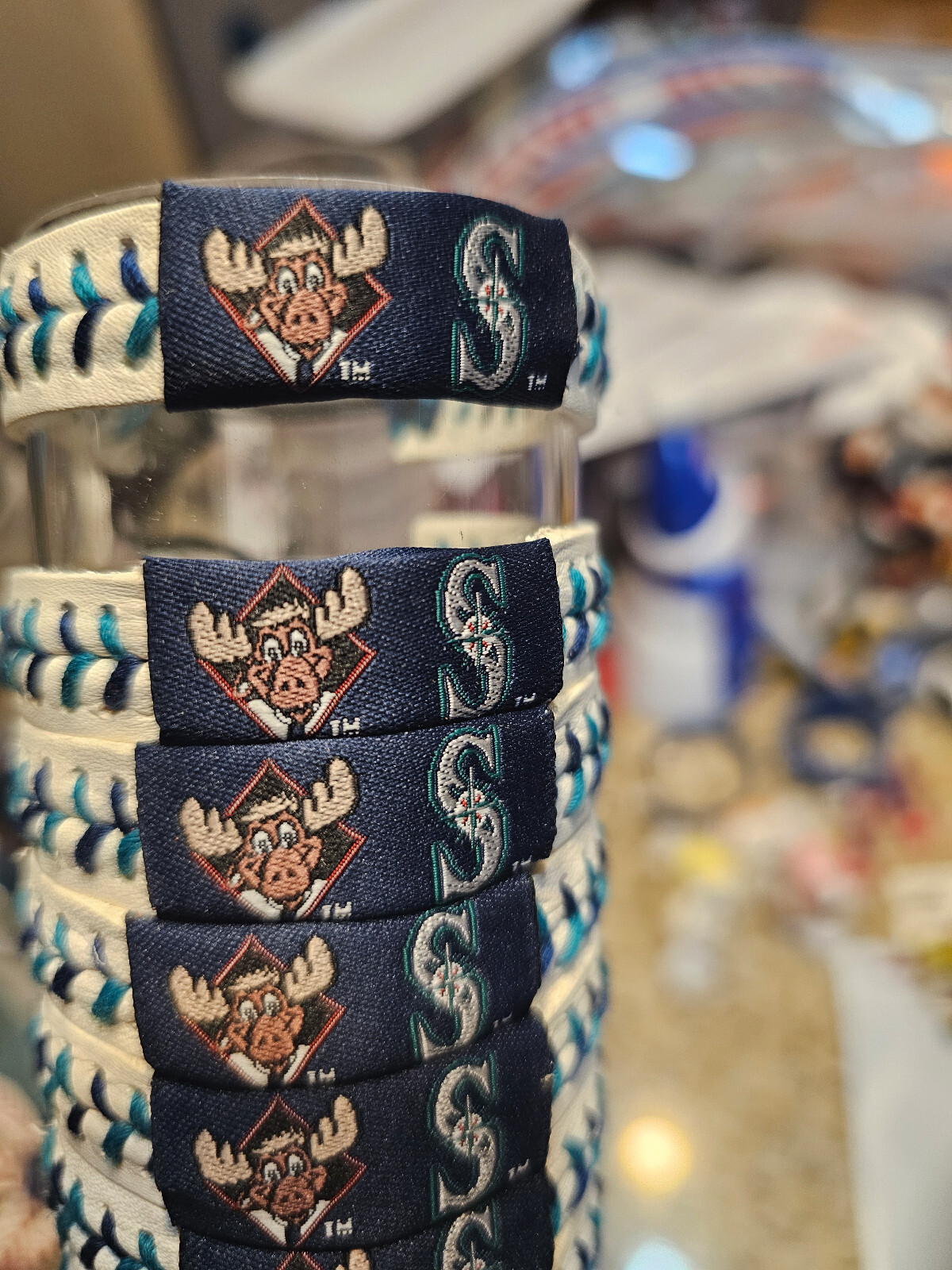 SEATTLE MARINERS  MASCOT  MLB  BASEBALL BRACELET LEATHER